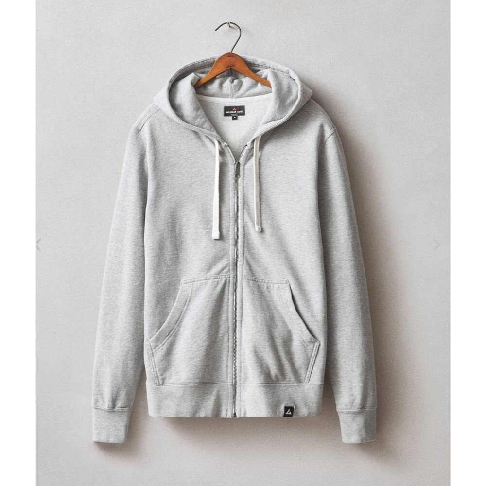American Giant Hoodie Mens Small Gray Midweight Full Zip USA Cotton Comfort NWT